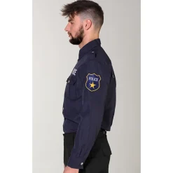 CHEMISE BLEUE UNIFORME POLICE HOMME