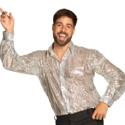 CHEMISE DISCO ARGENT ADULTE