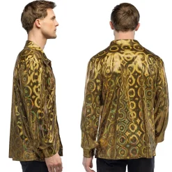 CHEMISE DISCO CERCLES PSYCHÉDÉLIQUE OR HOMME