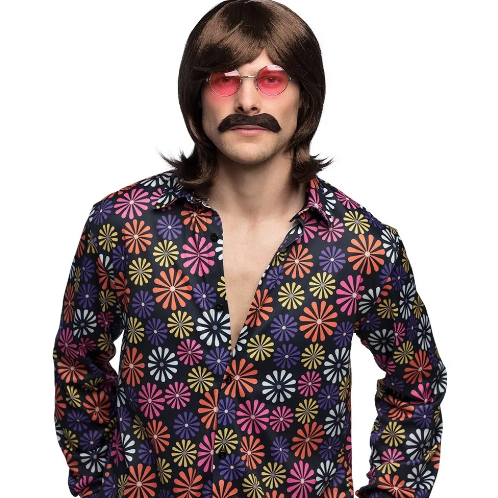 CHEMISE FLOWER POWER SEVENTIES HIPPIE HOMME