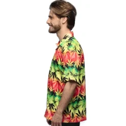CHEMISE HAWAÏENNE JAMAÏQUE FEUILLES HOMME