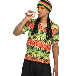 CHEMISE HAWAÏENNE JAMAÏQUE FEUILLES HOMME