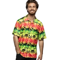 CHEMISE HAWAÏENNE JAMAÏQUE FEUILLES HOMME