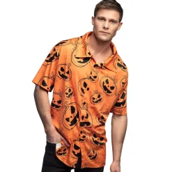 CHEMISETTE CITROUILLE EFFRAYANTE ORANGE HOMME