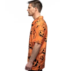 CHEMISETTE CITROUILLE EFFRAYANTE ORANGE HOMME