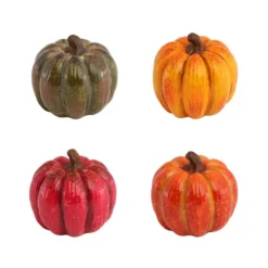 CITROUILLE DÉCORATIVE TERRE CUITE 8CM COLORÉ
