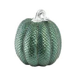 CITROUILLE DÉCO TEXTURE SERPENT 20CM VERT IRISÉ
