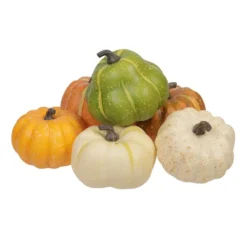 12 CITROUILLES DÉCO RÉCOLTE AUTOMNE ARRONDIES