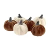 6 CITROUILLES DÉCO VELOURS 6.6CM CRÈME CANNELLE