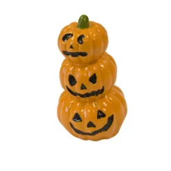3 CITROUILLES EMPILÉES RÉSINE