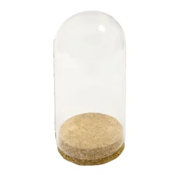 CLOCHE EN VERRE AVEC SUPPORT EN LIÈGE 16X7.5CM