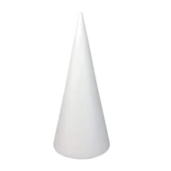 CÔNE POLYSTYRÈNE STYROPOR DÉCORATIF 40CM BLANC