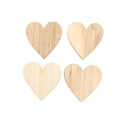 12 COEURS BOIS 4X4X0.7CM NATURE