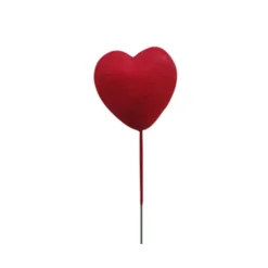 COEUR SUR TIGE 4CM ROUGE