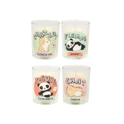 COFFRET 4 BOUGIES PARFUMÉES KAWAII 16X19X5.7CM