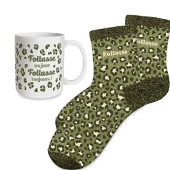 COFFRET MUG CHAUSSETTES PAILLETTES FOLLASSE ANIMAL