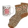 COFFRET MUG CHAUSSETTES PAILLETTES LÉOPARD AMOUR
