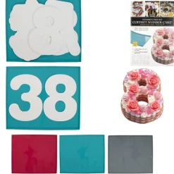 COFFRET NUMBER CAKE À DÉCOUPER PLAQUE SILICONE