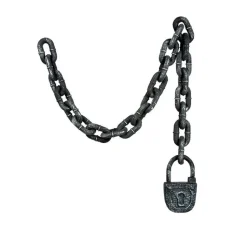 COLLIER CHAÎNE AVEC CADENAS PRISONNIER 123CM GRIS