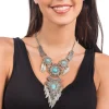 COLLIER DE FESTIVAL BOHÈME ETHNIQUE PERLES BLEUES