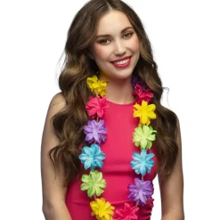 COLLIER HAWAÏEN ALOHA FLEURS POLYESTER MULTICOLORE