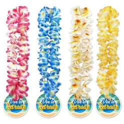 COLLIER HAWAÏEN FLEURS RETRAITE