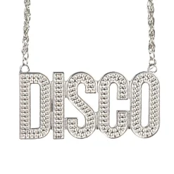 COLLIER MÉTAL PENDENTIF DISCO ARGENTÉ