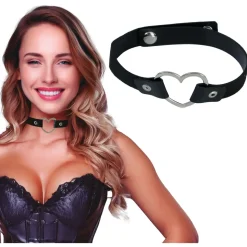 COLLIER NOIR CUR MÉTAL SADOMASOCHISTE ADULTE