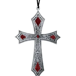 COLLIER PENDENTIF CROIX GOTHIQUE 21CM