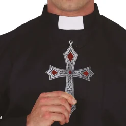 COLLIER PENDENTIF CROIX GOTHIQUE 21CM