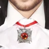 COLLIER PENDENTIF MÉDAILLON CROIX RUBI 6CM