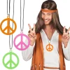 COLLIER PLASTIQUE HIPPIE PEACE LOVE ADULTE