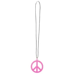 COLLIER PLASTIQUE HIPPIE PEACE LOVE ADULTE