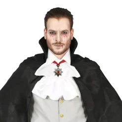 COLLIER RUBAN ROUGE MÉDAILLON VAMPIRE ADULTE