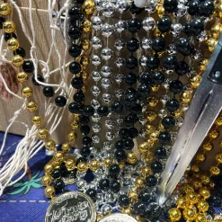 2 COLLIERS PERLES NOIR ADULTE