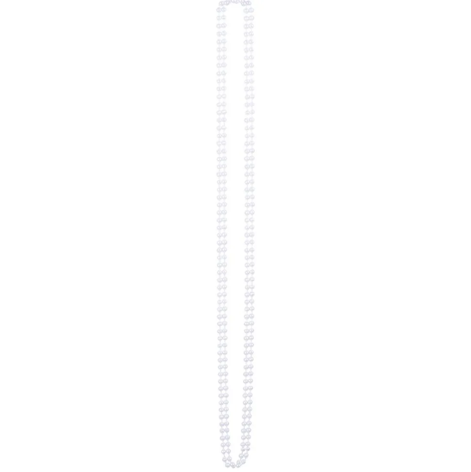 2 COLLIERS SAUTOIR PERLES BLANCHES FLAPPER FEMME
