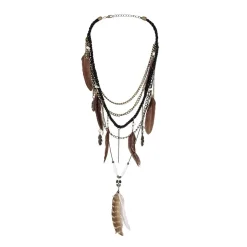 COLLIER VAUDOU ERZUILIE PLUMES CHAÎNES ADULTE