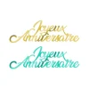 6 CONFETTIS ANNIVERSAIRE TROPICAL 13.5X4CM BLEU OR