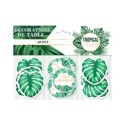 60 CONFETTIS ANNIVERSAIRE TROPICAL PARTY 4.5CM