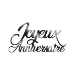 6 CONFETTIS ANNIVERSAIRE 13.5X4CM NOIR