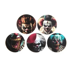10 CONFETTIS BOIS CLOWN TUEUR 5CM