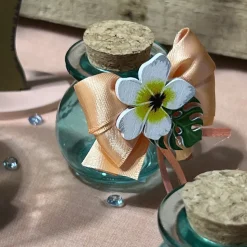 9 CONFETTIS BOIS FLEUR FEUILLE TROPICALE