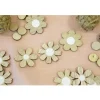 12 CONFETTIS BOIS FLEUR MARGUERITE 3CM NATURE