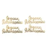 4 CONFETTIS BOIS JOYEUX ANNIVERSAIRE 6X2.5CM OR