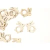 10 CONFETTIS BOIS LAPIN VENTRE ROND 3CM NATURE