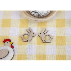 10 CONFETTIS BOIS LAPIN VENTRE ROND 3CM NATURE