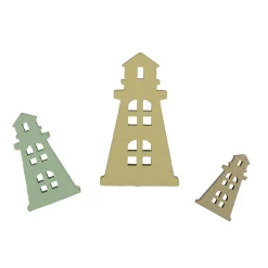 24 CONFETTIS BOIS PHARE MARITIME