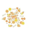 100 CONFETTIS CARTON AGRUME 1.5-3CM JAUNE ORANGE