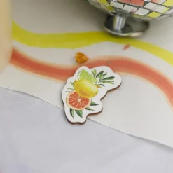 100 CONFETTIS CARTON AGRUME 1.5-3CM JAUNE ORANGE