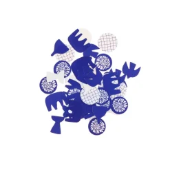 100 CONFETTIS CARTON AZUR ABSTRAIT 2CM INDIGO